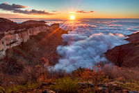 Sunrise over clouds on Seiber Point, Grand Canyon
