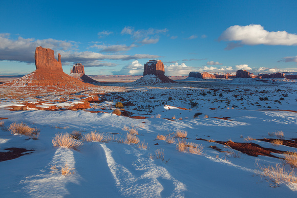 Monument Valley Long Shadows after snow_